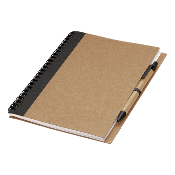 Colour Accented Spiral Notebook with Pen