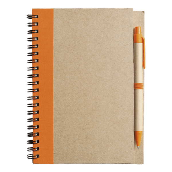 Recycled Spiral Notebook and Pen