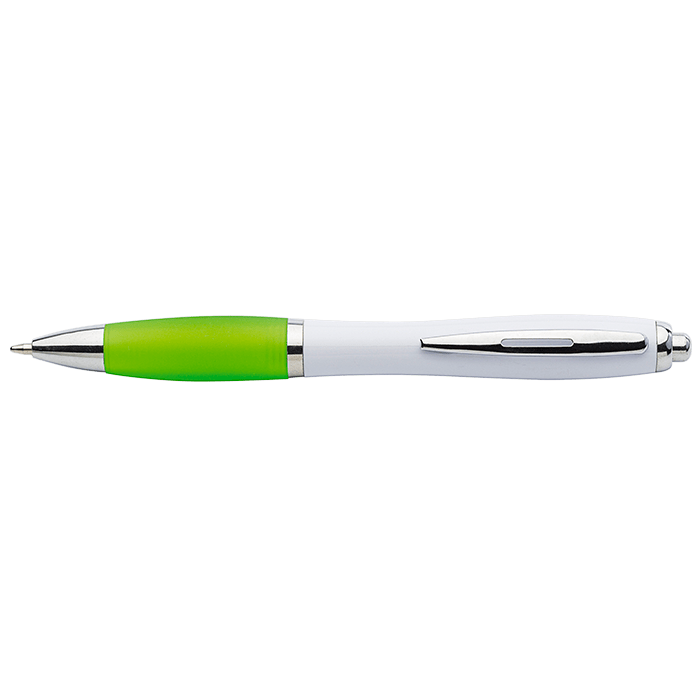 White Barrel Curved Design Ballpoint Pen