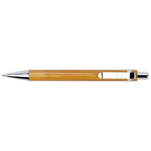 Bamboo Ballpoint Pen with Metal Trims